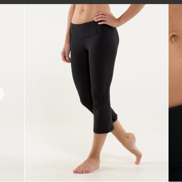 Lululemon Gather & Crow Crops/Yoga Crops Black size 6 EUC - Picture 3 of 9